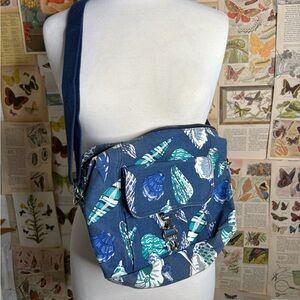 Liz Claiborne Navy Seashell Print Crossbody Bag